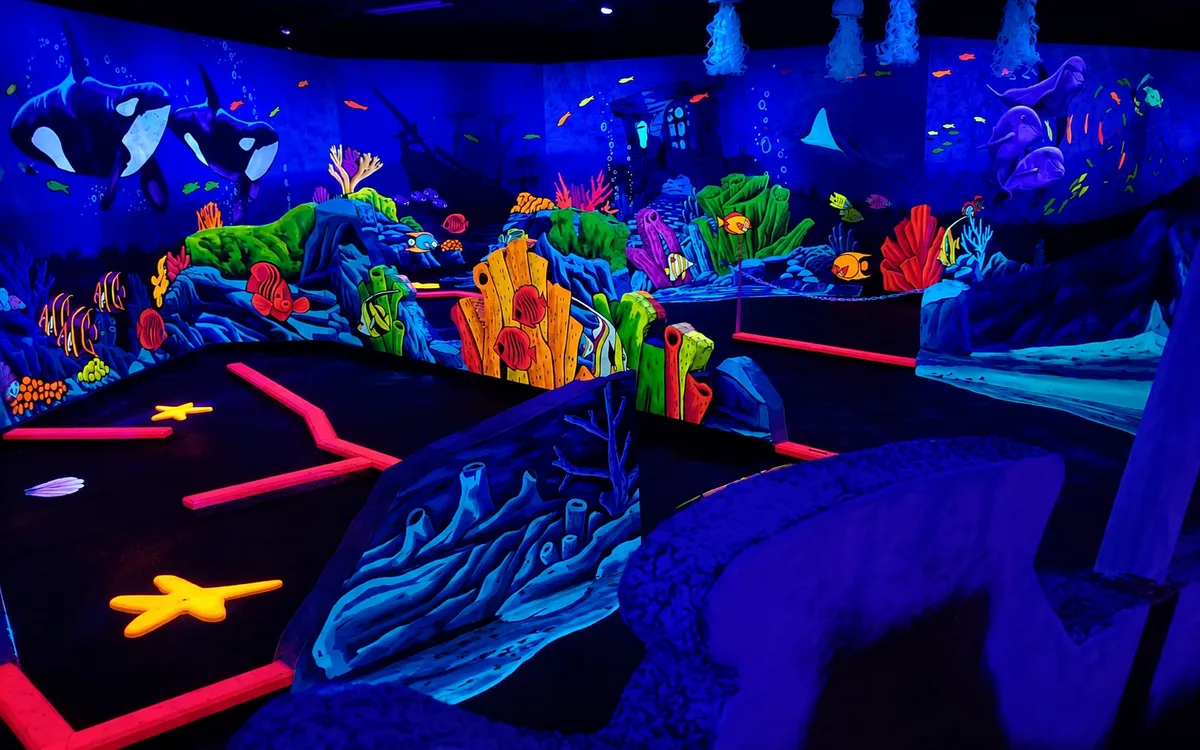 Glowing blacklight 3D mini golf course at the Gilbert location