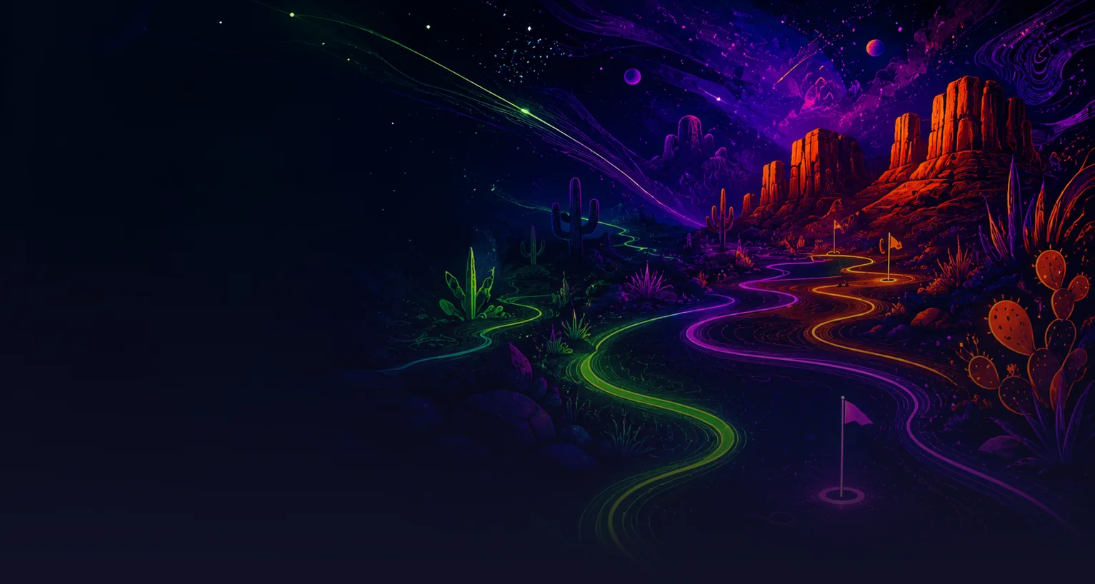 Glowing blacklight mini golf at Imagine 3D locations across Arizona